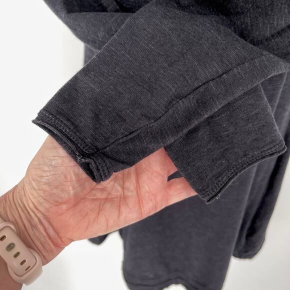 Horny Toad Women's Stretchy Knit Asymmetrical V-Neck Long Sleeve Dress S Black - Picture 3 of 10